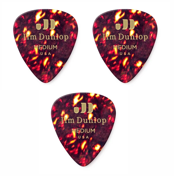 Jim Dunlop 483R05MD Gitar Pena Medium 3 Adet Celluloid Shell Pena ürün görseli 1
