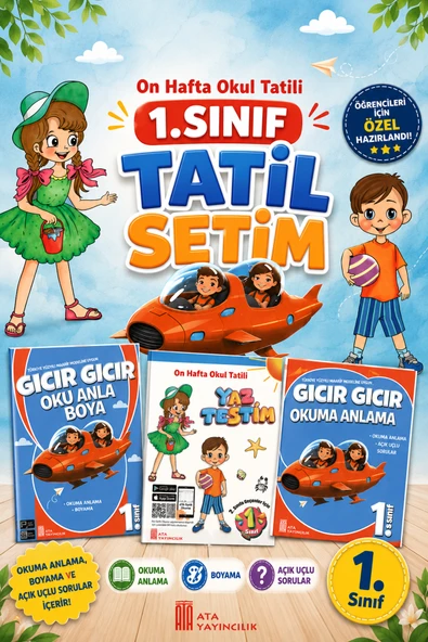 1. Sınıf Yaz Tatil Testim + Gıcır Gıcır Oku Anla Boya+ Okuma Anlama ürün görseli 1