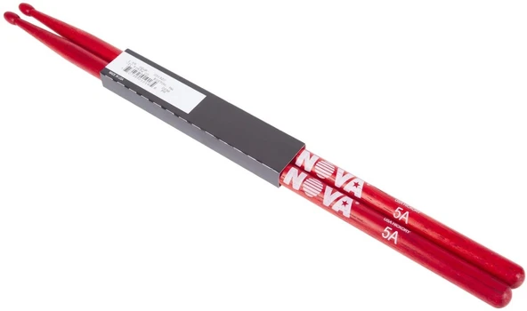 Vicfirth Nova N5AR Kırmızı Baget Nova (Çift) 5A Bateri çubuğu ürün görseli 1