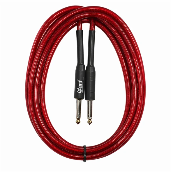 Cort CA525RED Kırmızı Gitar Kablo Gürültüsüz 4,5 M (Noisless) Nude Cable Şeffaf ürün görseli 1
