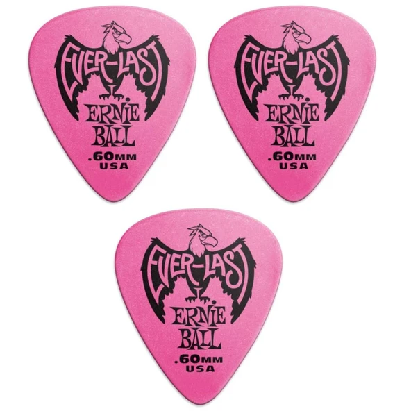 Ernie Ball P09179-3 Gitar Penası 3 Adet Everlast 0.60 mm Pembe ürün görseli 1