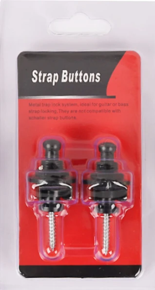 SB01BK Gitar Askı Kilidi Strap lock (1 Çift Siyah) ürün görseli 1