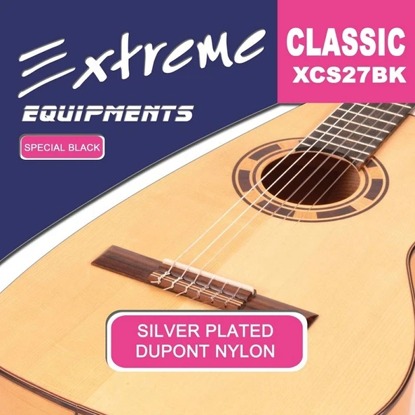 Extreme XCS27BK Takım Tel Klasik Gitar Teli Siyah Misineli ürün görseli 1