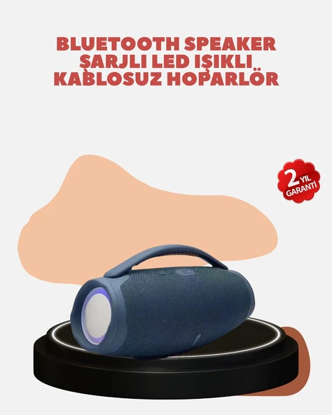Renkli LED Efektli Suya Dayanıklı Taşınabilir Kablosuz Hoparlör ürün görseli 1