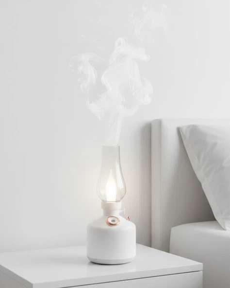 Retro Gaz Lambası Tasarımlı USB Şarjlı Aroma Difüzörü 280 ml Nano Mist Nemlendirici ürün görseli 1