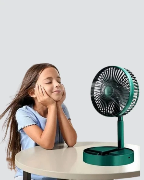 Katlanabilir Mini Fan – 3 Kademeli Soğutma, Şarjlı - Resim 5