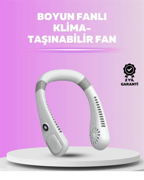 Giyilebilir Bladeless Boyun Fanı | 360° Serinlik, 5 Kademe Rüzgar, USB Şarjlı Sessiz Mini Klima ürün görseli 1
