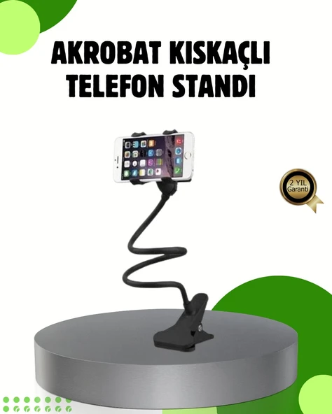 Akrobat Masaüstü Mandallı Telefon Tutucu 360 Derece Dönebilen ürün görseli 1