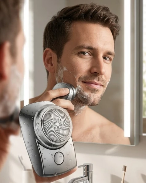 Mini Shaver Sıfır Sakal Taşınabilir Şarjlı Tıraş Makinesi IPX6 Korumalı USB ürün görseli 1