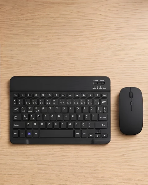 Sessiz Tuşlu Kablosuz Klavye Mouse Seti Çoklu Cihaz Uyumlu ürün görseli 1