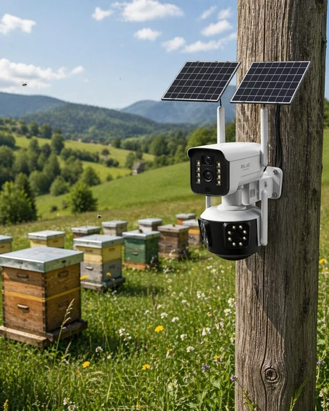 Güneş Enerjili Çiftlik Kamerası 9MP 4G SIM Kartlı Solar Güvenlik Kamerası 2 Yıl Garantili ürün görseli 1