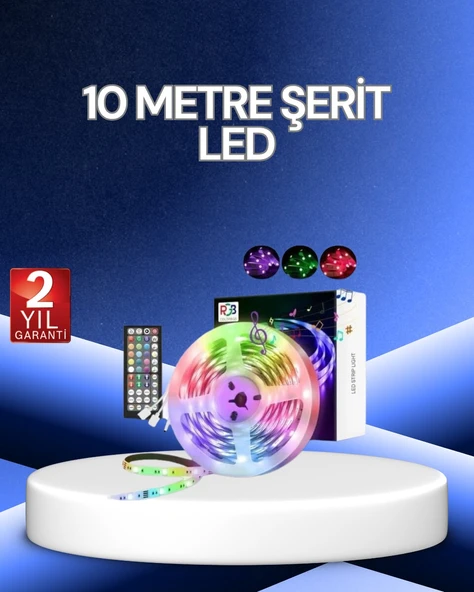 10 Metre Smart Şerit Led Bluetooth Telefon Kontrollü USB Enerjili ürün görseli 1
