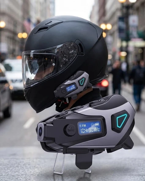 Motosiklet Kask Bluetooth Kulaklık Uzun Pil Ömrü Kamera ve Sesli Komut Destekli ürün görseli 1