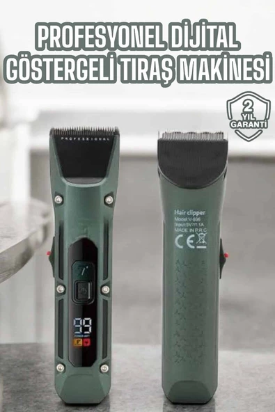 Tıraş Makinesi Dijital Göstergeli Turbo Motor Paslanmaz Çelik ürün görseli 1