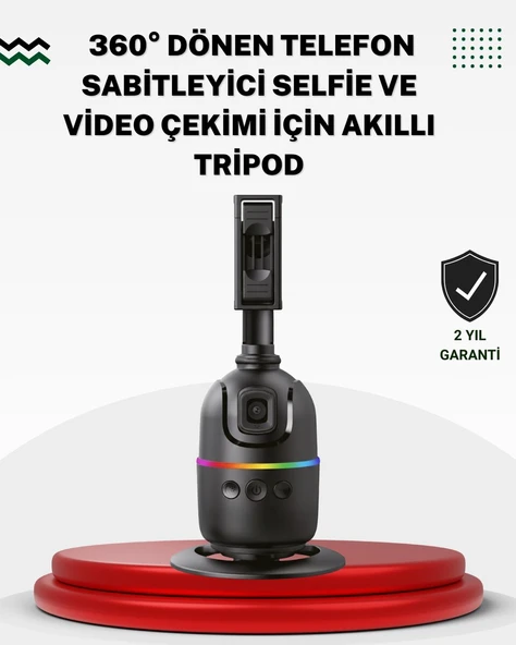 Sosyal Medya İçerikleri İçin Otomatik Yüz Takipli 360° Döner Gimbal Stand ürün görseli 1
