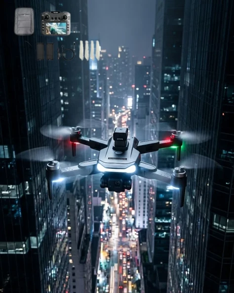 Uzaktan Kontrollü 4K Drone Akıllı Uçuş Modları ve Geniş Açılı Kamera Özellikli ürün görseli 1