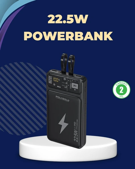 Taşınabilir Powerbank 22.5W Hızlı Şarj Destekli ürün görseli 1