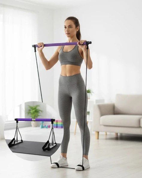 Pilates Bar Egzersiz Aleti Bilek Destekli Çok Yönlü Kullanım ürün görseli 1