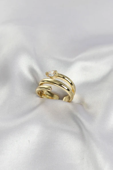 Pirinç Gold Renk Sarmal Yılan Model Kadın Yüzük 5886 ürün görseli 1