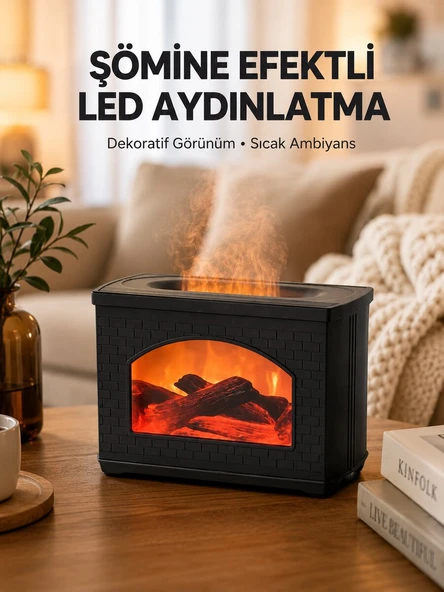 Aromaterapi Destekli Ultrasonik Nemlendirici USB Bağlantılı Sessiz Model ürün görseli 1