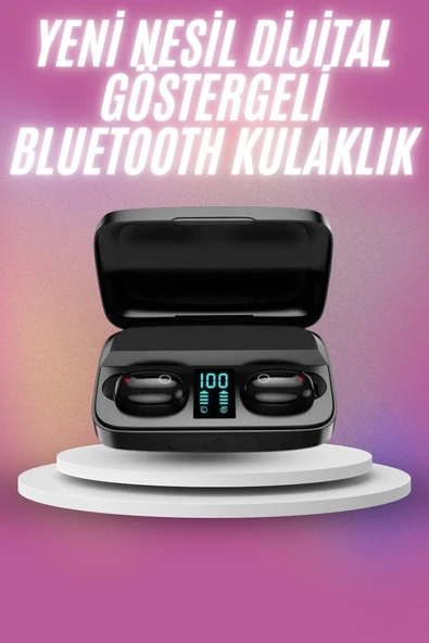 Kablosuz Bluetooth Kulaklık Android ve İOS Uyumlu Led Göstergeli Powerbankli ürün görseli 1