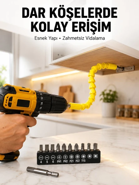 12’li Akrobat Bits Vidalama Seti Esnek Uç Çok Yönlü Kullanım Yeni Nesil ürün görseli 1