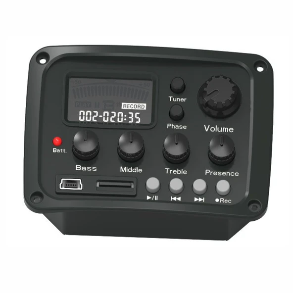 MG10 Saz Bağlama Mp3 Player Preamp Ekolayzır EQ Tuner Piezo MG-10 ürün görseli 1