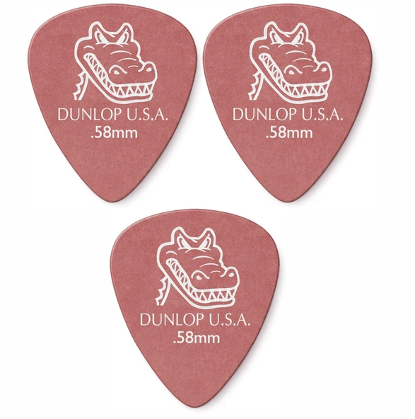 Jim Dunlop 417R.58 Gitar Penası 3 Adet Gator Grip (0.58 mm) ürün görseli 1