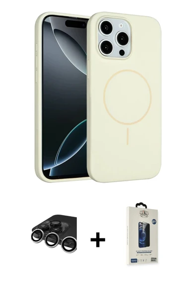 MARSİLYAN™- iPhone 15 Pro Max Kılıf Yankı Form Serisi - Siyah Bilvis Hayalet Cam Ekran Koruyucu + Raze Metal Kamera Lens ürün görseli 1