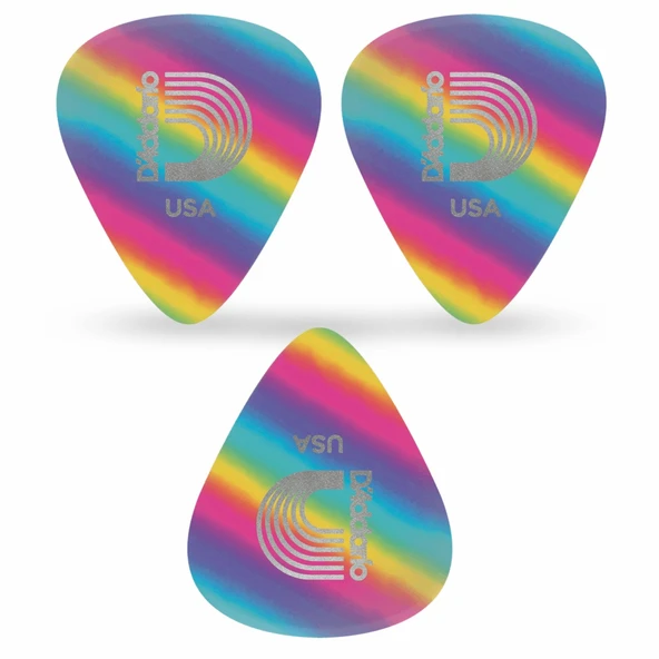 Daddario 1CRB2-3 Gitar Penası 3 adet 0,50mm. Celluloid rainbow LIGHT ürün görseli 1