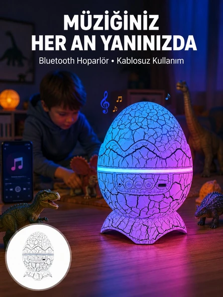 Uzaktan Kumandalı, USB Girişli, Döner Projektör Lamba Yeni Nesil ürün görseli 1