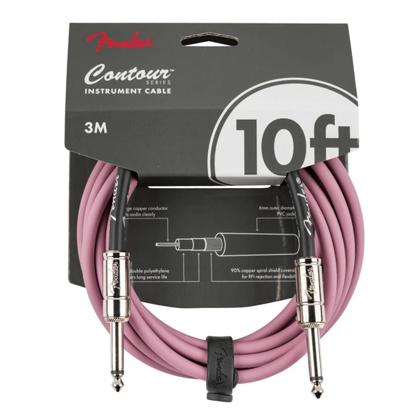 Fender Contour Serisi 3 mt. Gitar Kablosu Burgundy Mist Enstrüman Kablosu ürün görseli 1