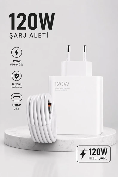 Turbo Hızlı Şarj Destekli 120W USB-C Şarj Seti ürün görseli 1