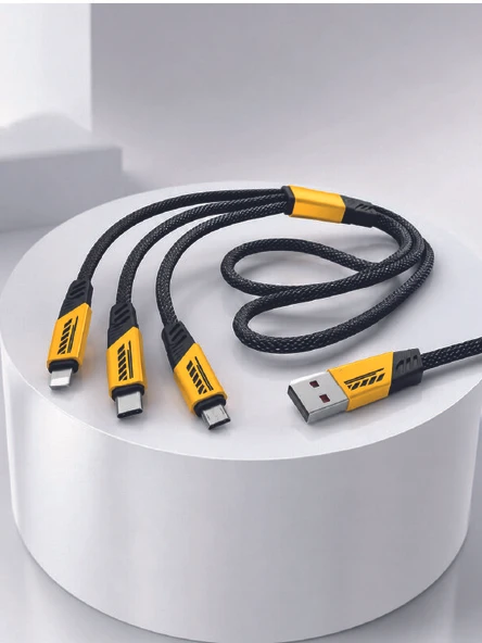240W 3'ü 1 Arada Hızlı Şarj Kablosu USB Type-C Lightning Micro USB - Resim 5