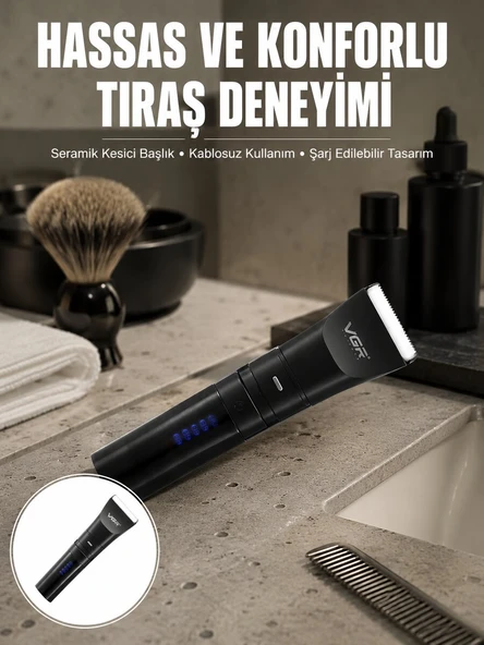 Suya Dayanıklı Tıraş Makinesi – Hassas Paslanmaz Çelik ve Titanyum Bıçak Yeni Nesil ürün görseli 1