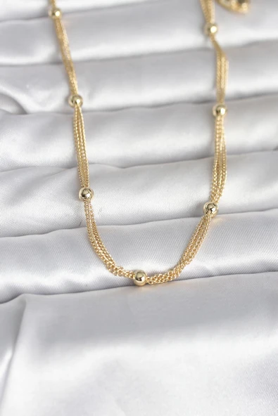CM 14K Gold Renk Topçuk Model 60 cm Kadın Kolye 5886 ürün görseli 1