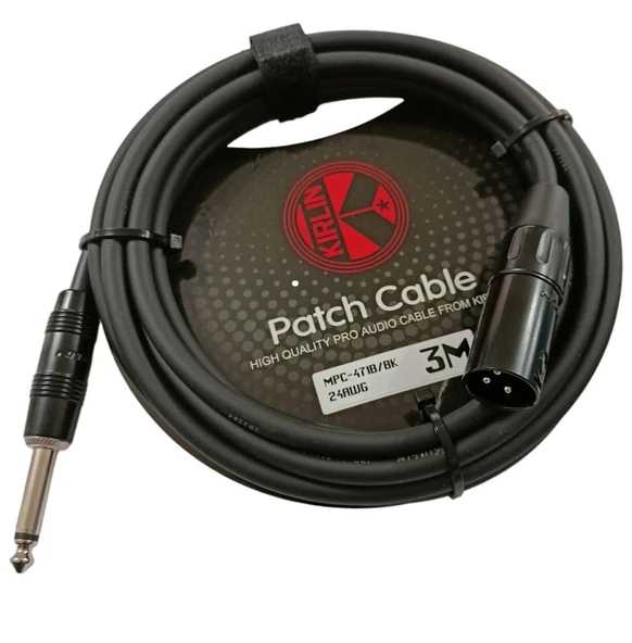 Kirlin MPC-471B 3 Mt. Patch Cable Bağlantı Kablosu XLR MALE - 1/4 İNÇ MONO PLUG ürün görseli 1