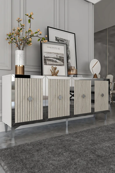 Dekortis Home Dekor 180DHDK4BTG LİNA LAZER PLEKSİ DESEN KONSOL ve TV SEHPASI, ÜNİTESİ ürün görseli 1
