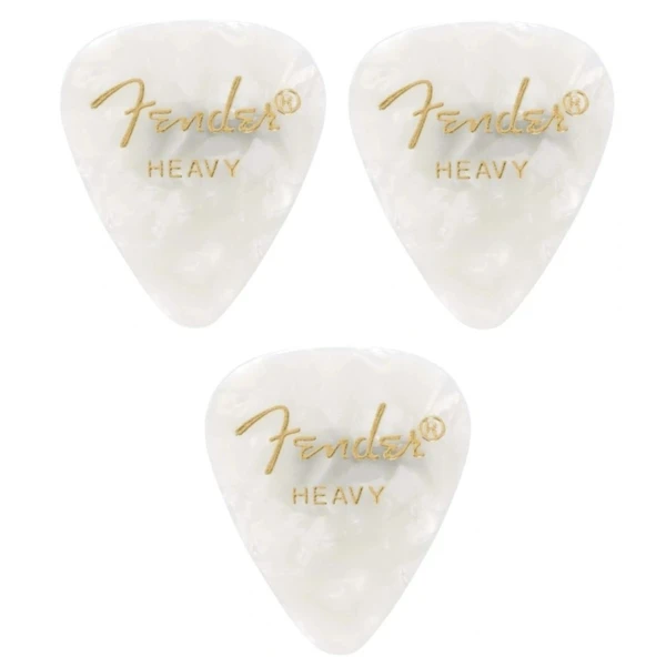 Fender Gitar Penası 3 Adet Premium Celluloid Heavy White Moto ürün görseli 1