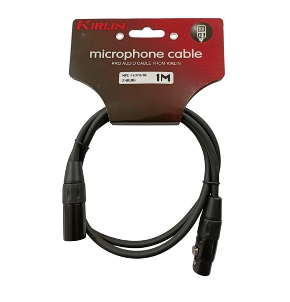 Kirlin MPC-470 1m. Mikrofon Kablosu 1 Metre XLR DİŞİ -XLR ERKEK ürün görseli 1