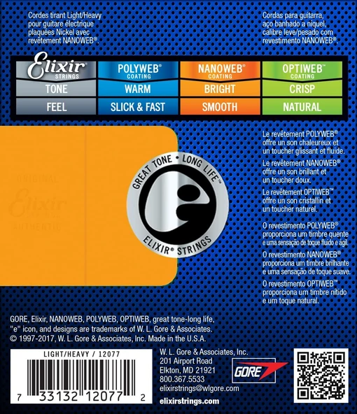 Elixir 12077 Nanoweb Elektro Gitar Teli 010-052 - Resim 2