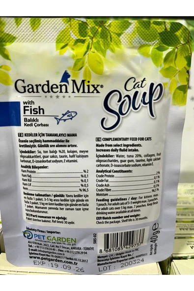 GARDEN MİX TON BALIKLI KEDİ ÇORBASI 40GR ürün görseli 1