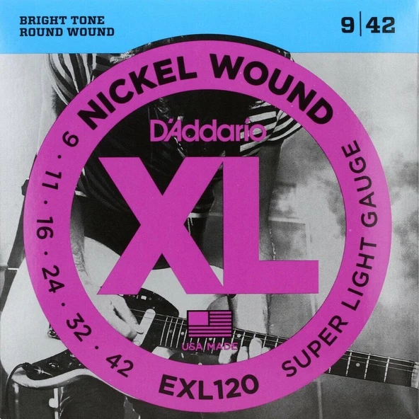 Daddario EXL120 Elektro Gitar Tel Set Super Light 009-042 ürün görseli 1