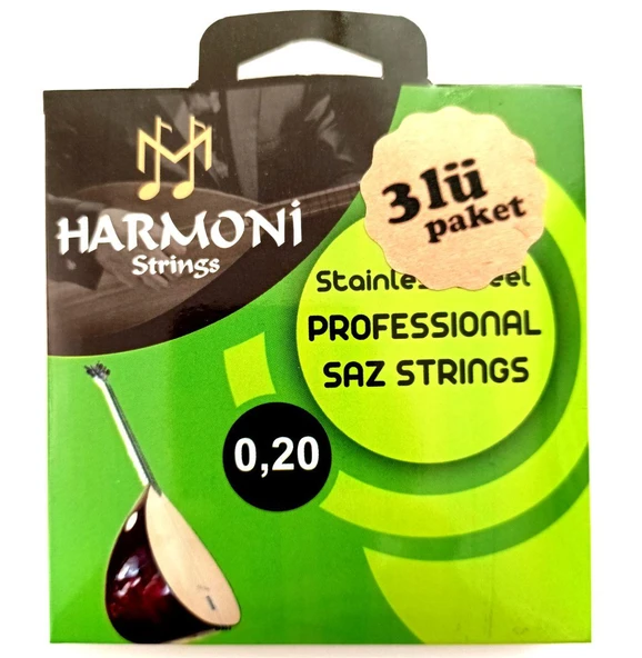 3HRM20 Uzun Sap Saz Teli 3'lü Paket 0.20 Bağlama ürün görseli 1