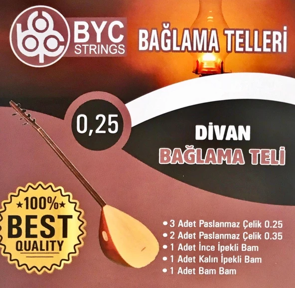 LongMoon BYC25 025 Divan Saz Teli Seti (bam bam teli vardır ) ürün görseli 1