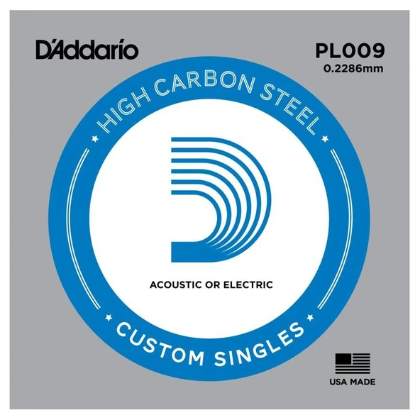 Daddarıo PL009 Elektro Ve Akustik Tek Tel E - Mi Hıgh Carbon 09 ürün görseli 1