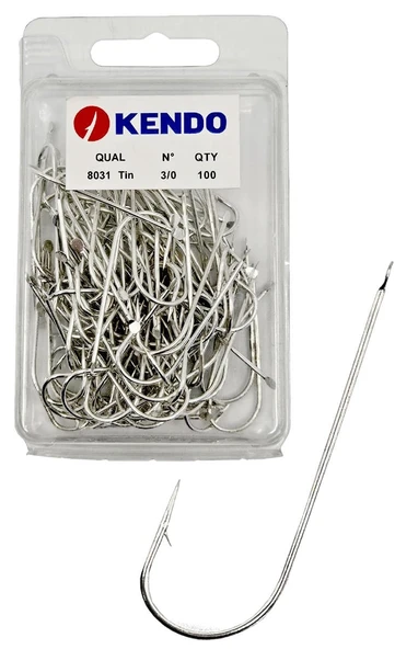 Kendo 8031 Tin 3/0 100 Adet Olta İğnesi ( 1250 D Kalıbı) ürün görseli 1