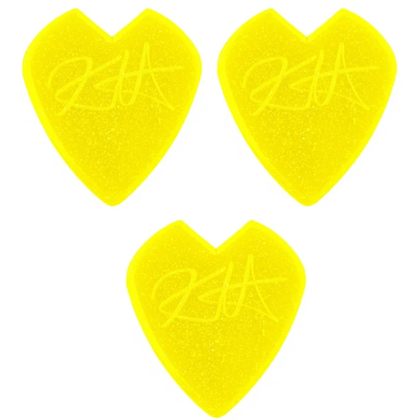 Jim Dunlop 47RKH3NYS Jazz III Pena 3 Adet Kirk Hammett Yellow Glitter ürün görseli 1