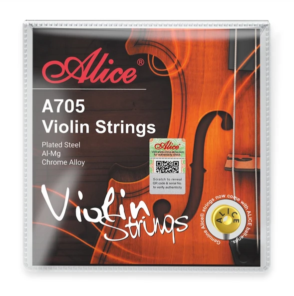 Alice A-705 Takım Krom Keman Teli - Normal Tansion Chrome A705 ürün görseli 1