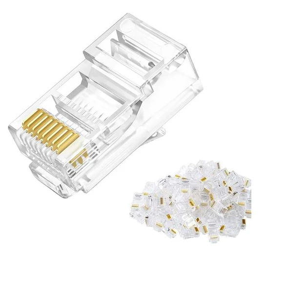 Powermaster RJ45 Cat5 -Cat6 Uç 8P8C Soket  100 Adet ürün görseli 1